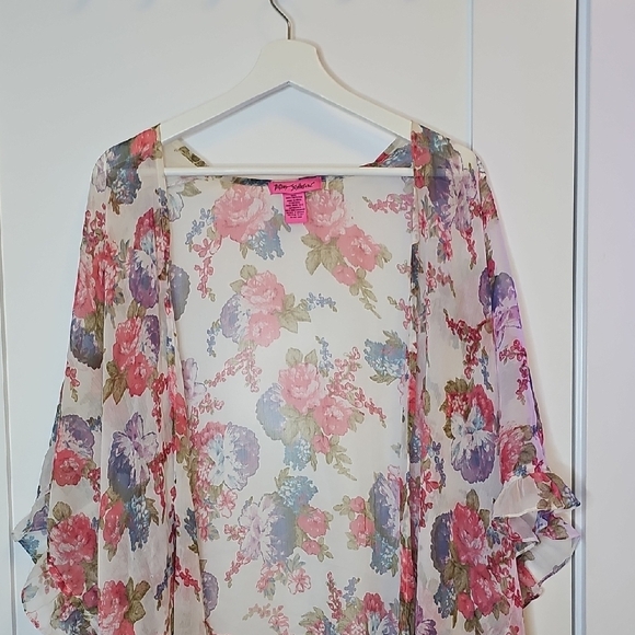 Betsey Johnson Pink and Blue Floral Top - Picture 3 of 7